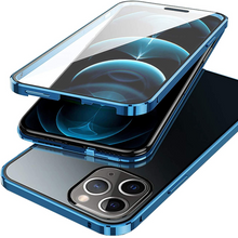 Load image into Gallery viewer, iPhone Series Electronic Auto-Fit (Front+ Back) Glass Magnetic Case
