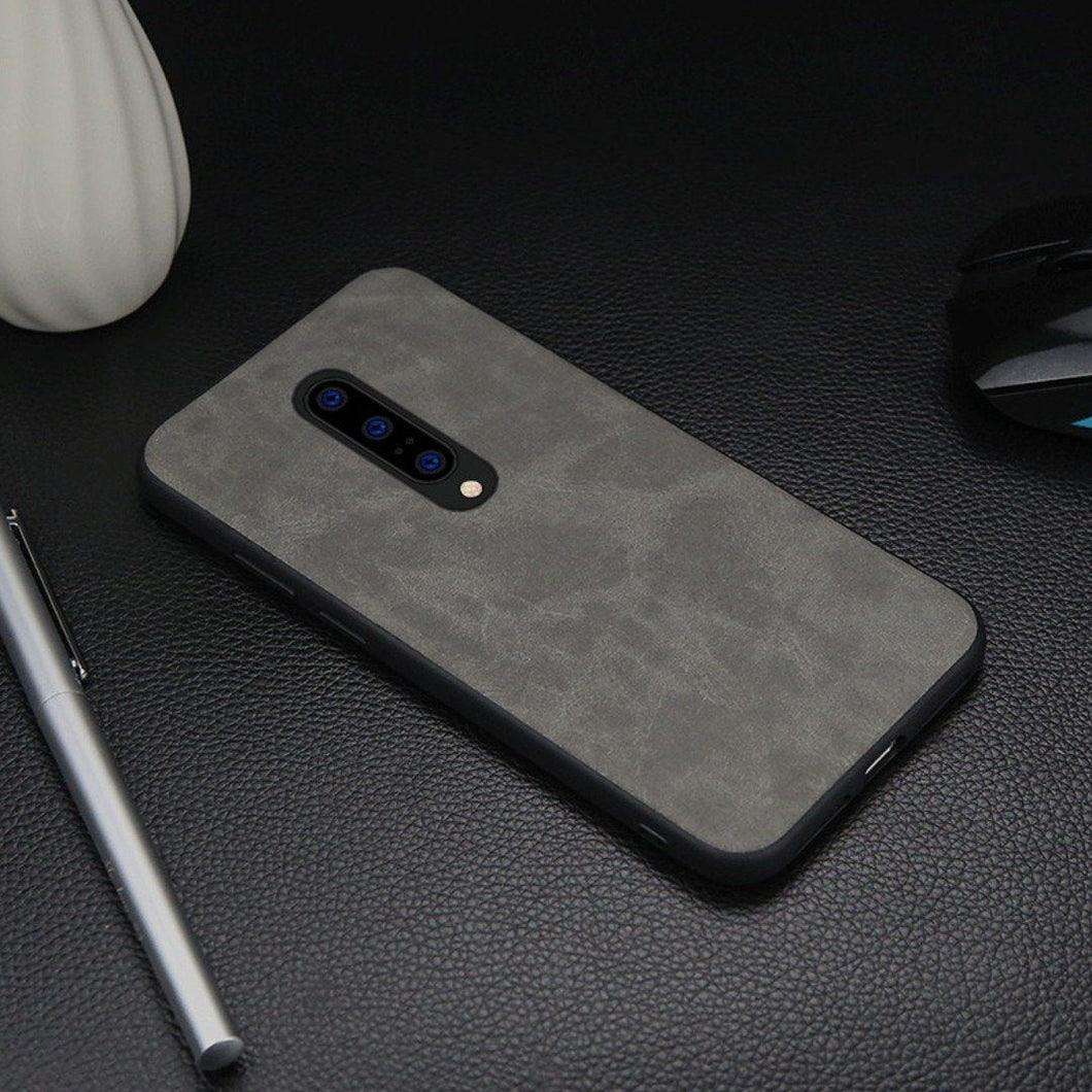 OnePlus 7T Pro (2 in 1 Combo) Leather Texture Case+ Camera Lens Protector
