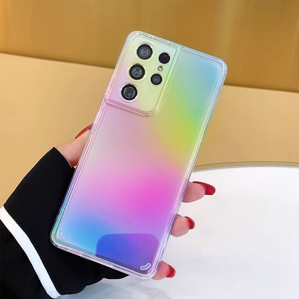 Galaxy S21 Series Gradient Aurora Clear Case