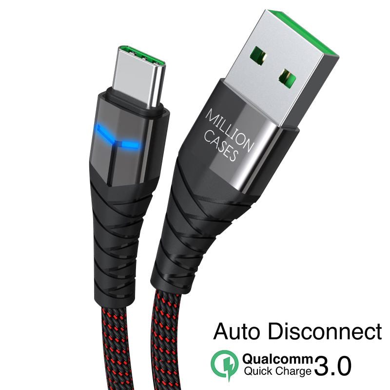 Million Cases Auto Disconnect Fast Charging Braided Cable