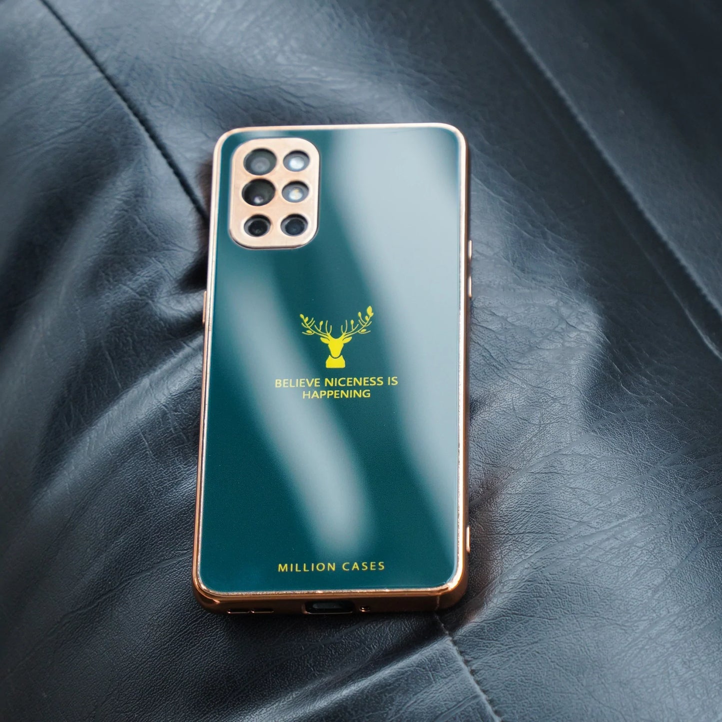 OnePlus 9R Electroplating Reindeer Pattern Glass Case