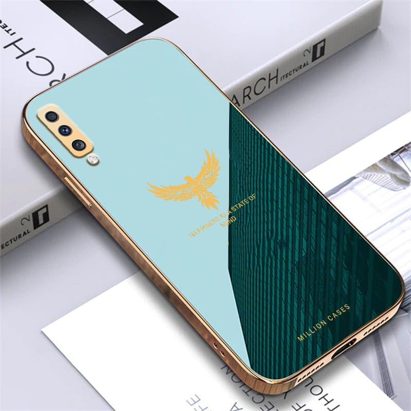Galaxy A70 Electroplating Eagle Pattern Glass Case
