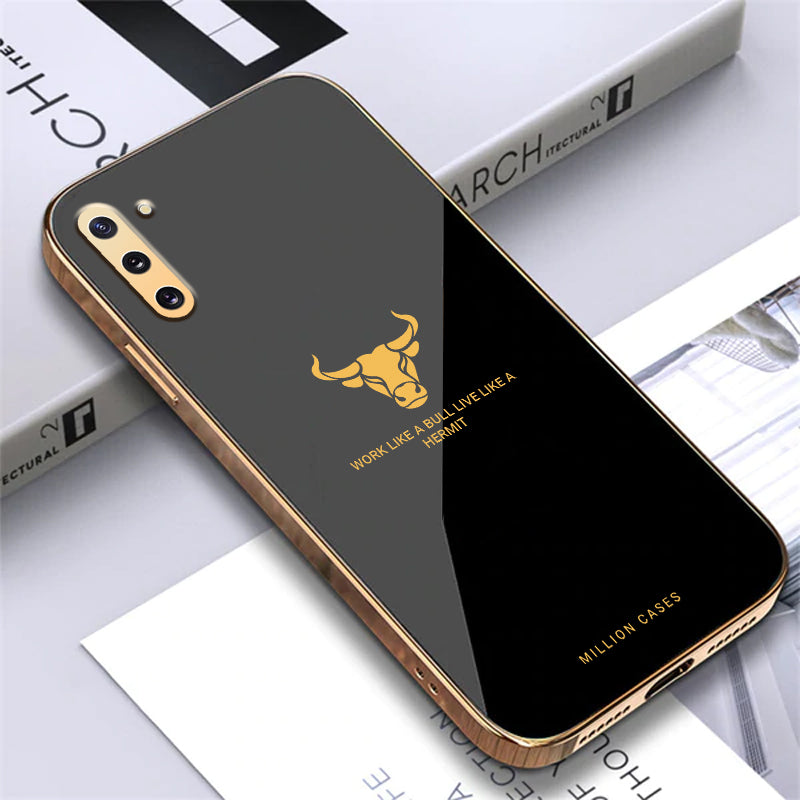 Galaxy Note 10 Electroplating Bull Pattern Glass Case