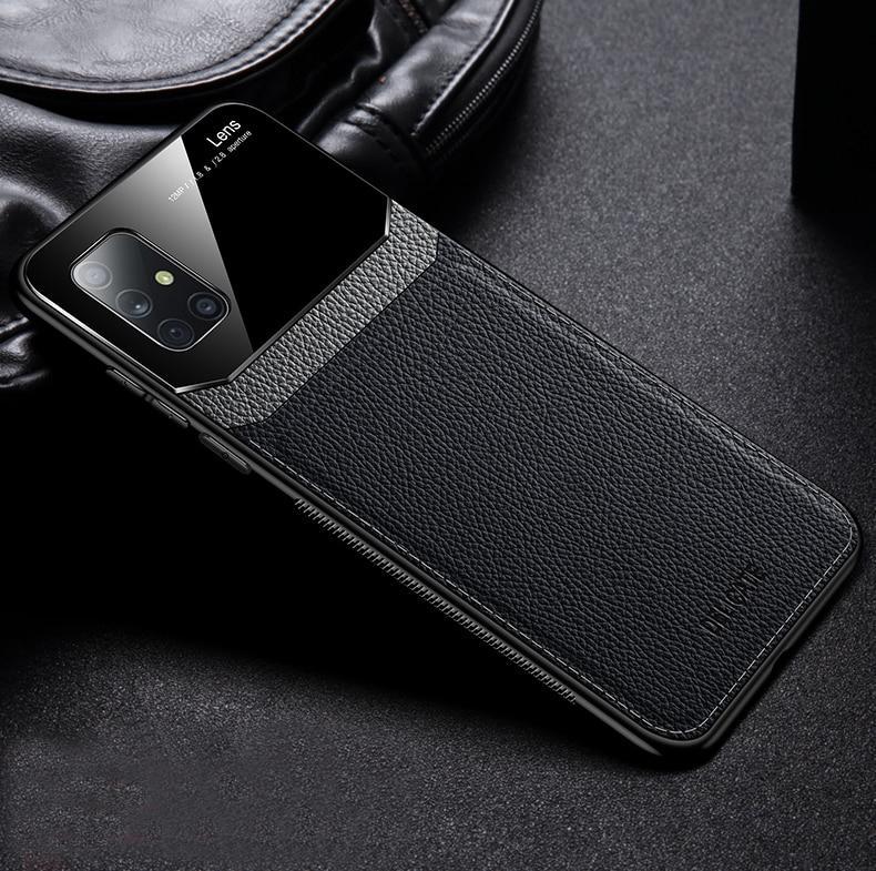 Galaxy A Series Sleek Slim Leather Glass Case