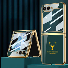 Load image into Gallery viewer, Galaxy Z Flip5 Electroplating Deer Print Glass Case
