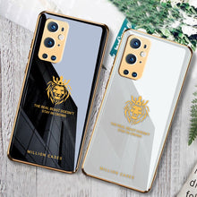 Load image into Gallery viewer, OnePlus Series (3 in 1 Combo) Lion Pattern Electroplating Glass Case +Tempered Glass + Camera Lens Protector
