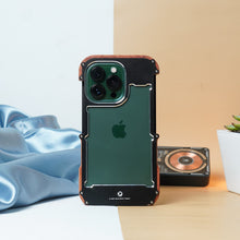 Load image into Gallery viewer, iPhone 15 Series R-Just Aluminium Natural Wood Anti Shock Bumper Case
