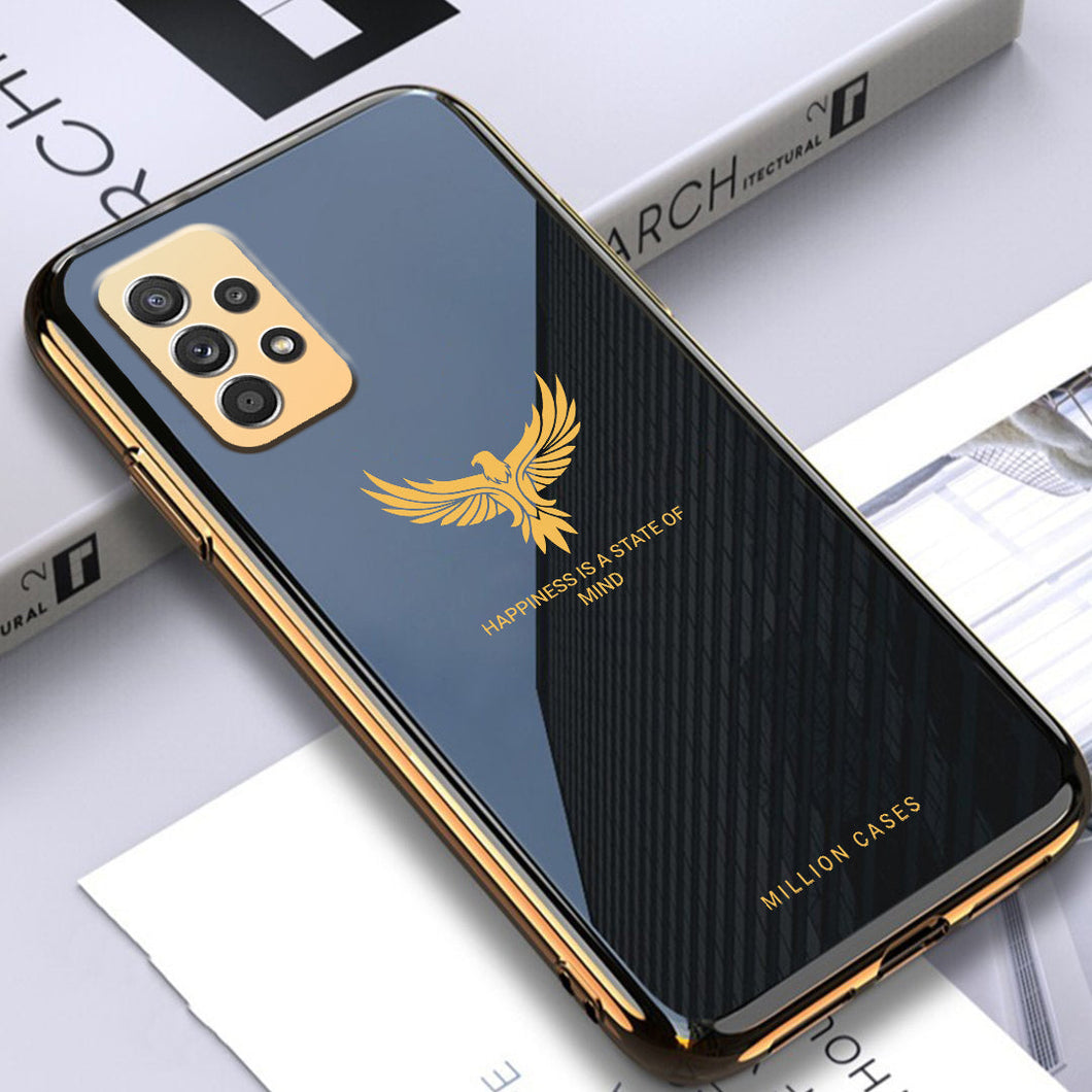 Galaxy A52 Eagle Pattern Electroplating Glass Case
