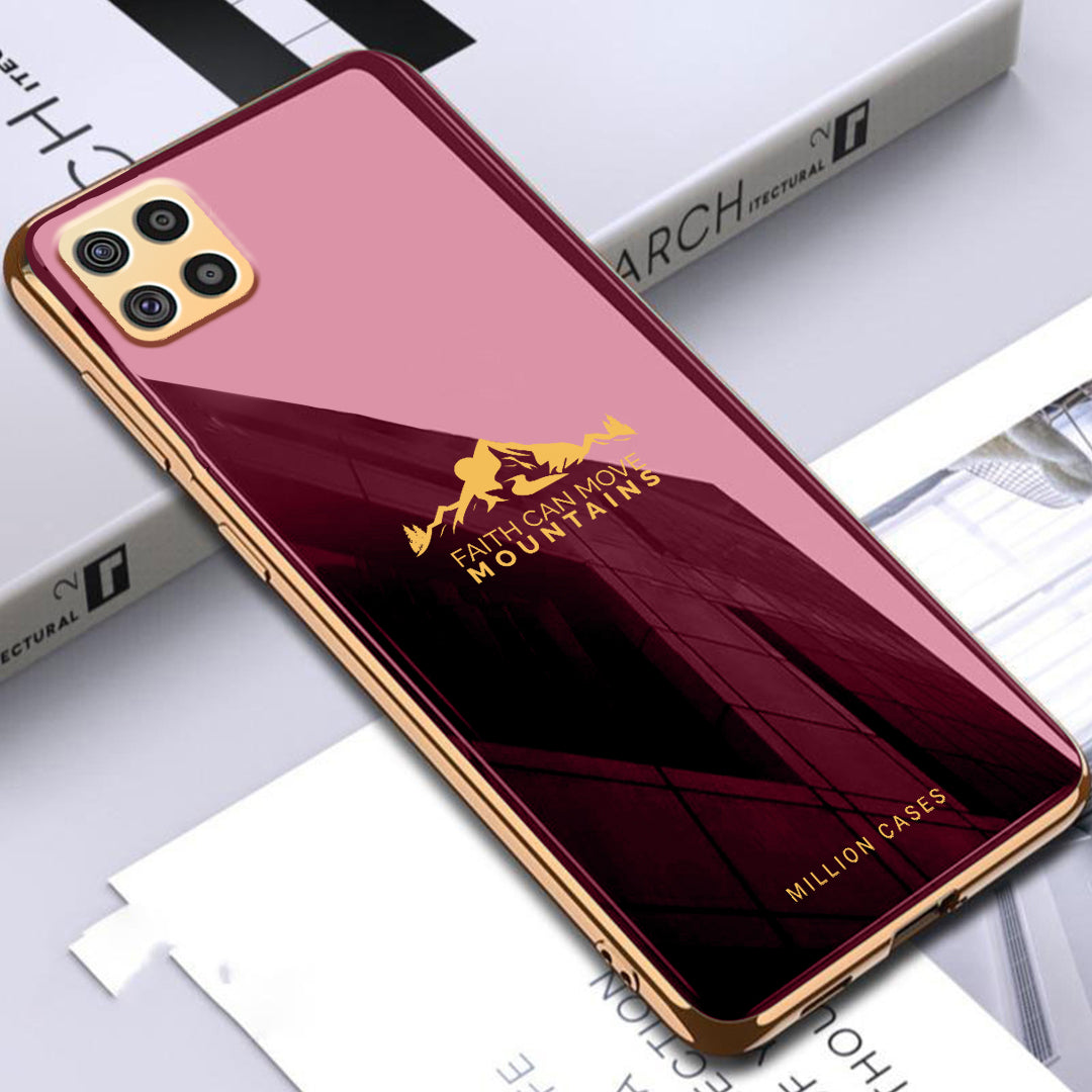 Galaxy F62 Sierra Pattern Electroplating Glass Case