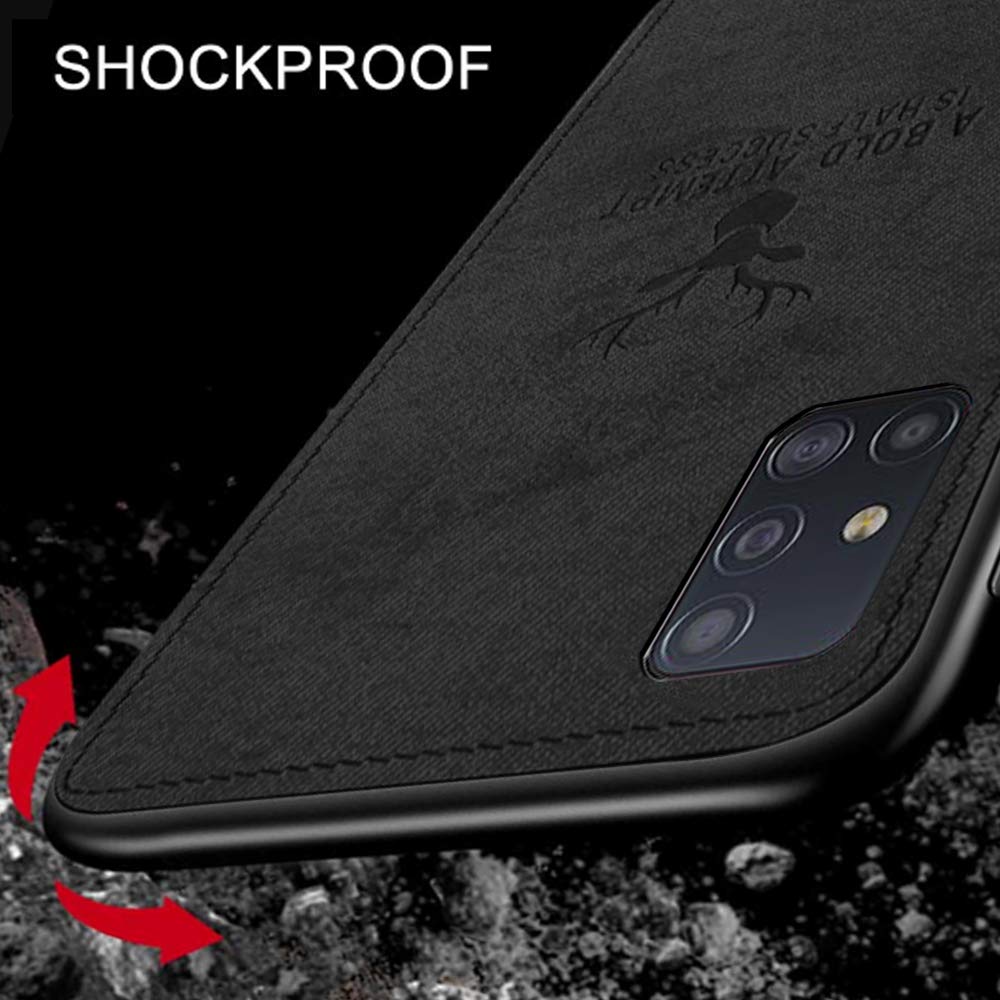 Galaxy A51 (3 in 1 Combo) Deer Case + Tempered Glass + Earphones