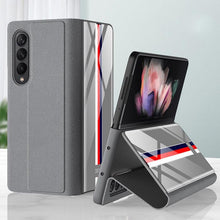 Load image into Gallery viewer, Galaxy Z Fold3 Luxury Colored Strap Glass Flip Case
