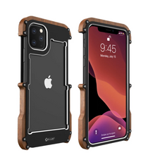 Load image into Gallery viewer, R-Just Aluminium &amp; Natural Wood Anti-shock Bumper Case
