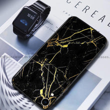 Load image into Gallery viewer, iPhone XR Gold Dust Texture Marble Glass Case
