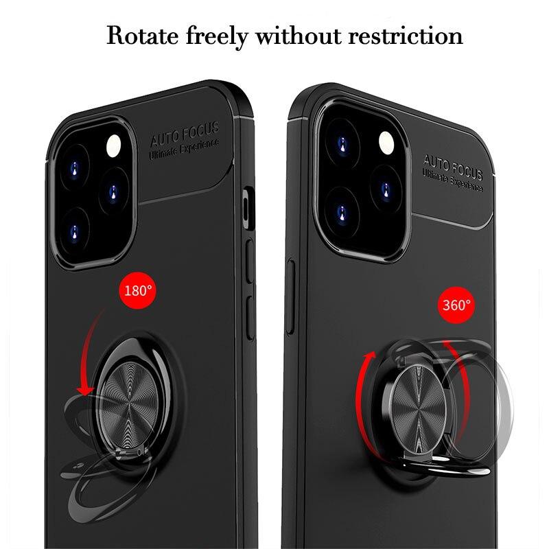 iPhone 12 Metallic Finger Ring Holder Matte Case