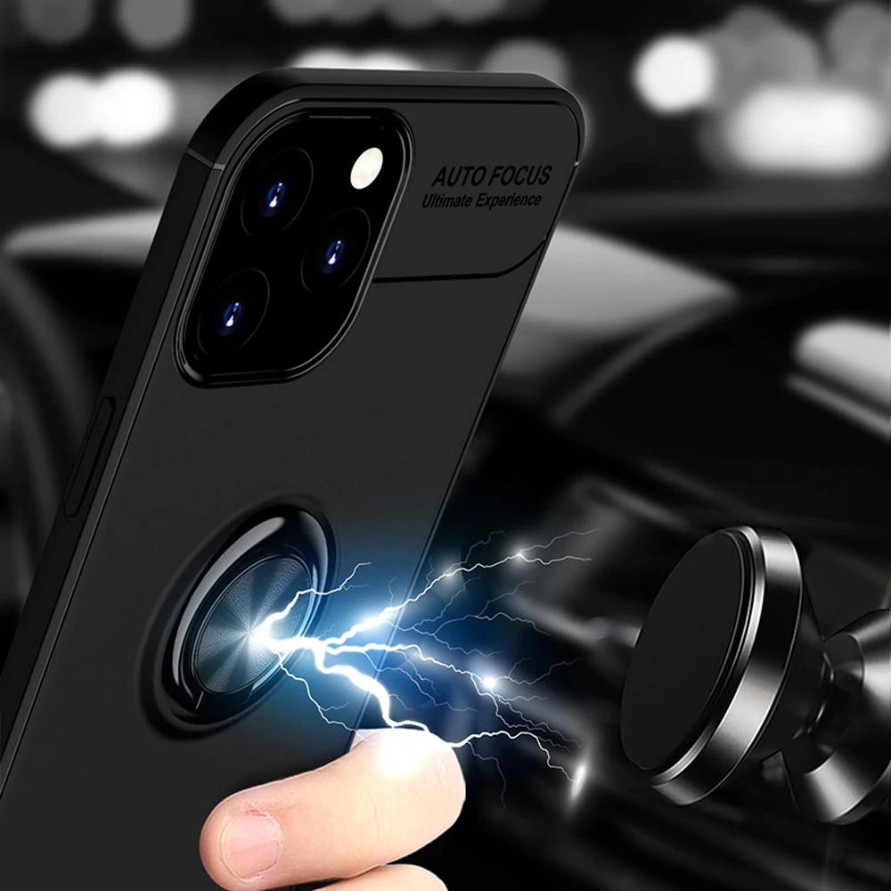 iPhone 12 Metallic Finger Ring Holder Matte Case