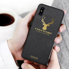 Load image into Gallery viewer, iPhone XR Luxury Gold Textured Deer Pattern Soft Case

