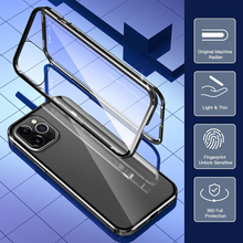 Load image into Gallery viewer, iPhone Series Electronic Auto-Fit (Front+ Back) Glass Magnetic Case
