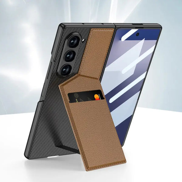Galaxy Z Fold7 Luxury Magnetic Bracket Card Holder Case