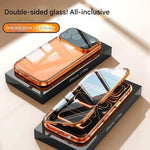 Dual Core Magnetic Shield Glass Case For iPhone