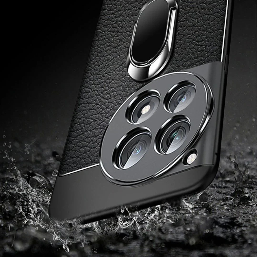 Sleek Urban Leather Ring Holder Case - OnePlus