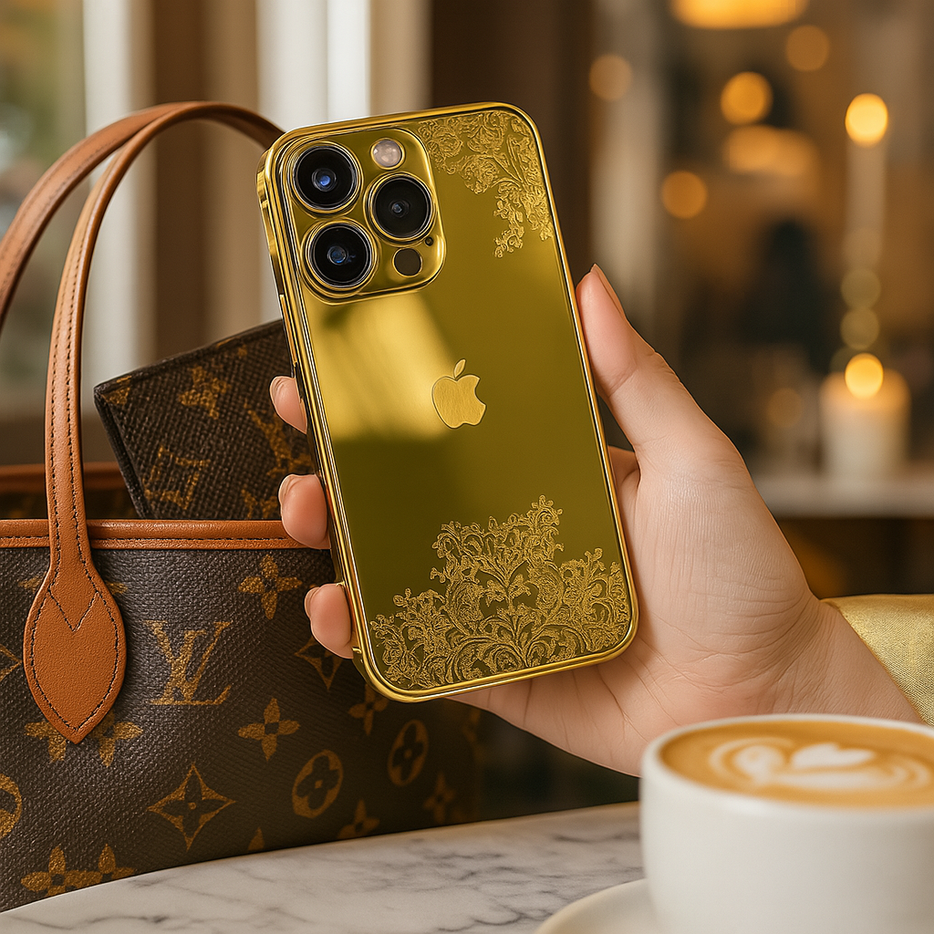 Refined Gold Luxurious Logo Case - iPhone