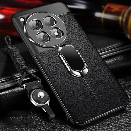 Sleek Urban Leather Ring Holder Case - OnePlus