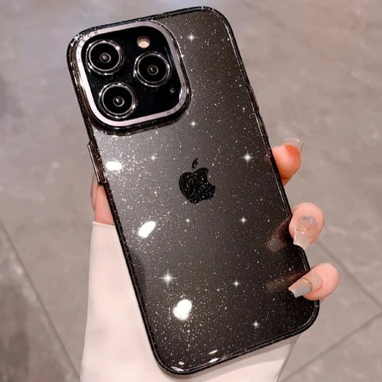 iPhone Series Luxury Bling Transparent Case - Black