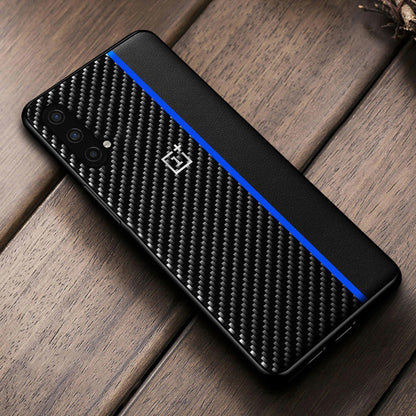 OnePlus Nord CE Frosted Carbon Fiber PU Leather Protective Case