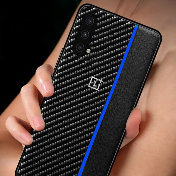 OnePlus Nord CE Frosted Carbon Fiber PU Leather Protective Case