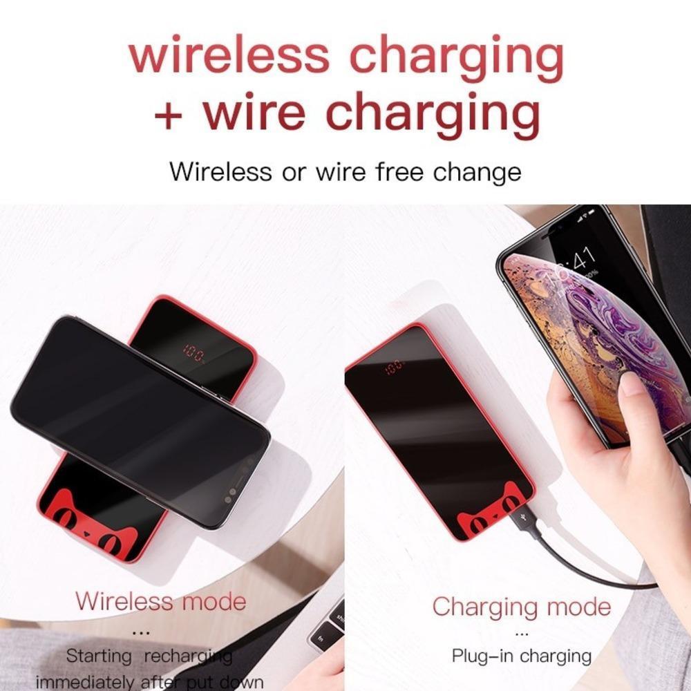 Baseus ®10000 mAh Powerbank and Wireless Charger With Cat Print