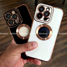 Load image into Gallery viewer, iPhone 12 Pro Max Classic Plating Logo Cut Camera Protection Case
