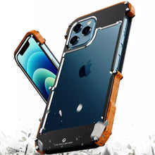 Load image into Gallery viewer, R-Just Aluminium &amp; Natural Wood Anti-shock Bumper Case

