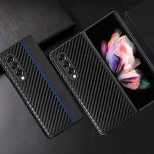Load image into Gallery viewer, Galaxy Z Fold4 Frosted Carbon Fiber PU Leather Protective Case
