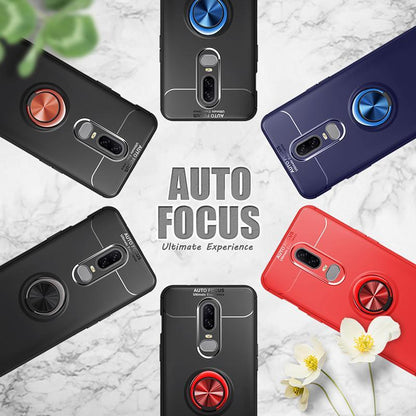OnePlus 6 Metallic Finger Ring Holder Matte Case
