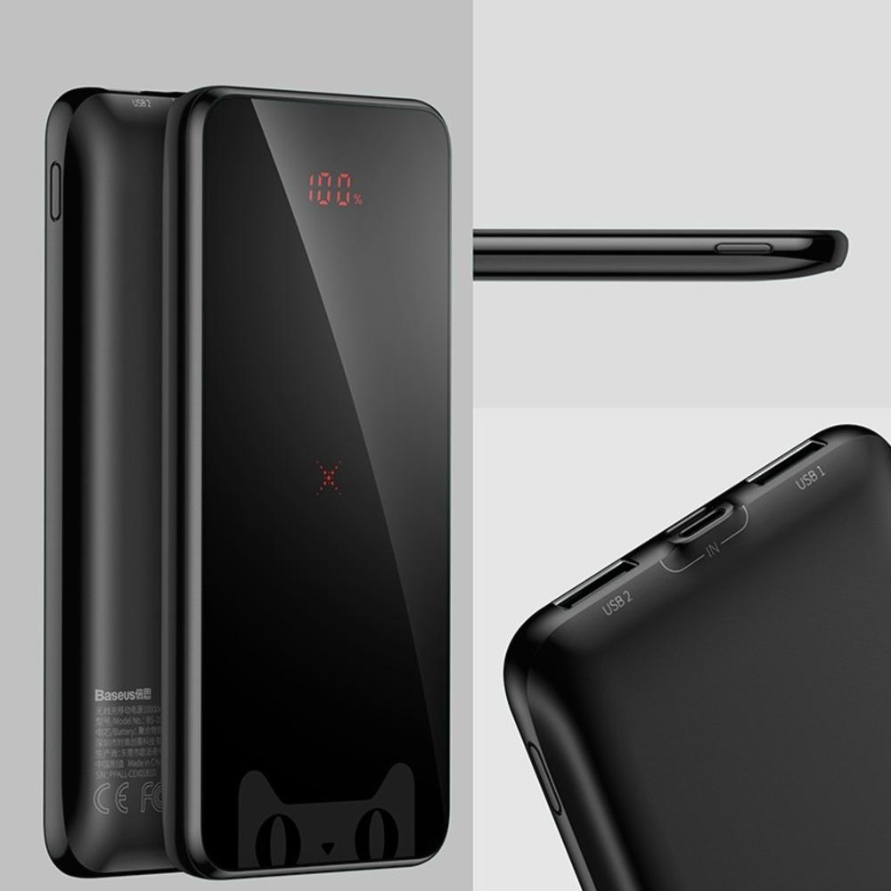 Baseus ®10000 mAh Powerbank and Wireless Charger With Cat Print