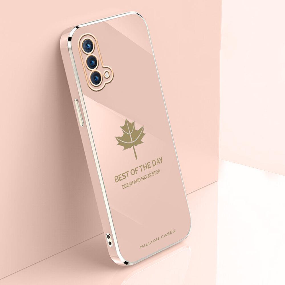 OnePlus Nord CE (3 in 1 Combo) Electroplating Mapple Leaf Soft Case+ Tempered Glass + Camera Lens Protector