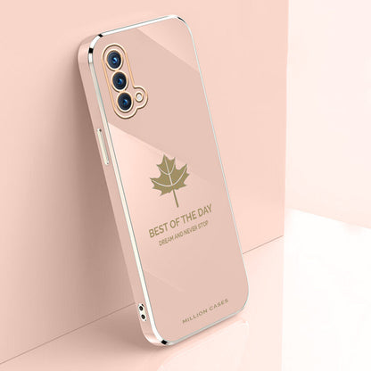 OnePlus Nord CE (3 in 1 Combo) Electroplating Mapple Leaf Soft Case+ Tempered Glass + Camera Lens Protector