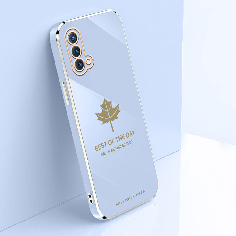 OnePlus Nord CE (3 in 1 Combo) Electroplating Mapple Leaf Soft Case+ Tempered Glass + Camera Lens Protector