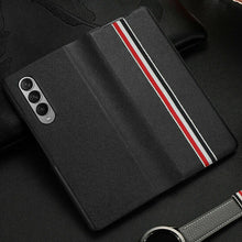 Load image into Gallery viewer, Galaxy Z Fold3 Luxury Leather Foldable Flip Case
