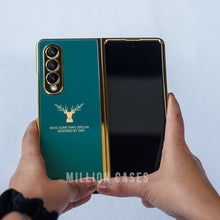 Load image into Gallery viewer, Galaxy Z Fold4 Deer Pattern Inspirational Glass Case
