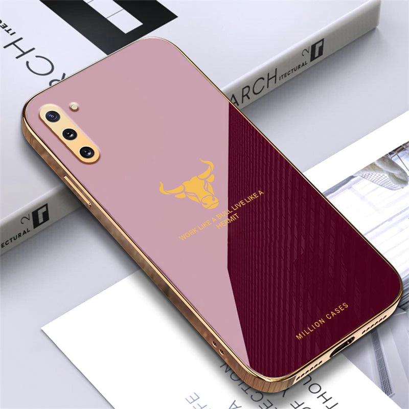 Galaxy Note 10 Electroplating Bull Pattern Glass Case
