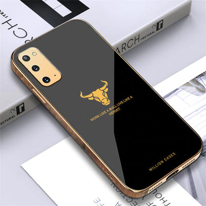Galaxy S20 Electroplating Bull Pattern Glass Case
