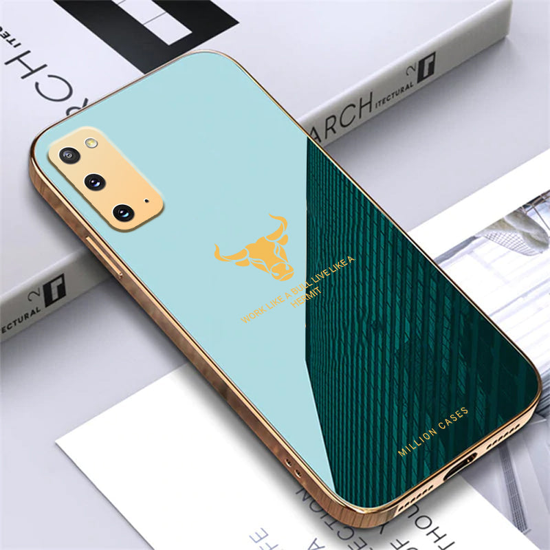 Galaxy S20 Electroplating Bull Pattern Glass Case