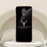 OnePlus 6T (3 in 1 Combo) Reindeer Pattern Glass Case + Tempered Glass + Camera Lens Protector