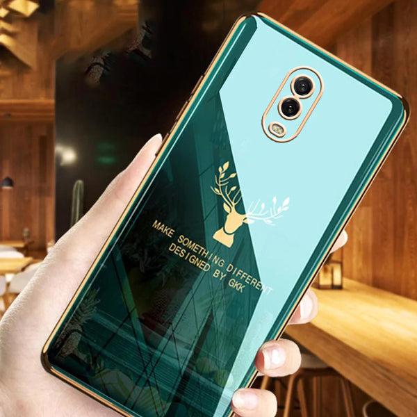 OnePlus 6T (3 in 1 Combo) Reindeer Pattern Glass Case + Tempered Glass + Camera Lens Protector