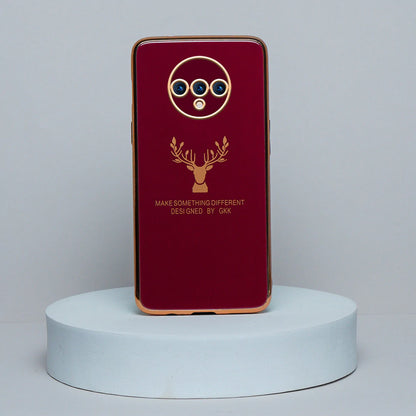 OnePlus 7T Electroplating Reindeer Glass Case + Tempered Glass + Lens Guard