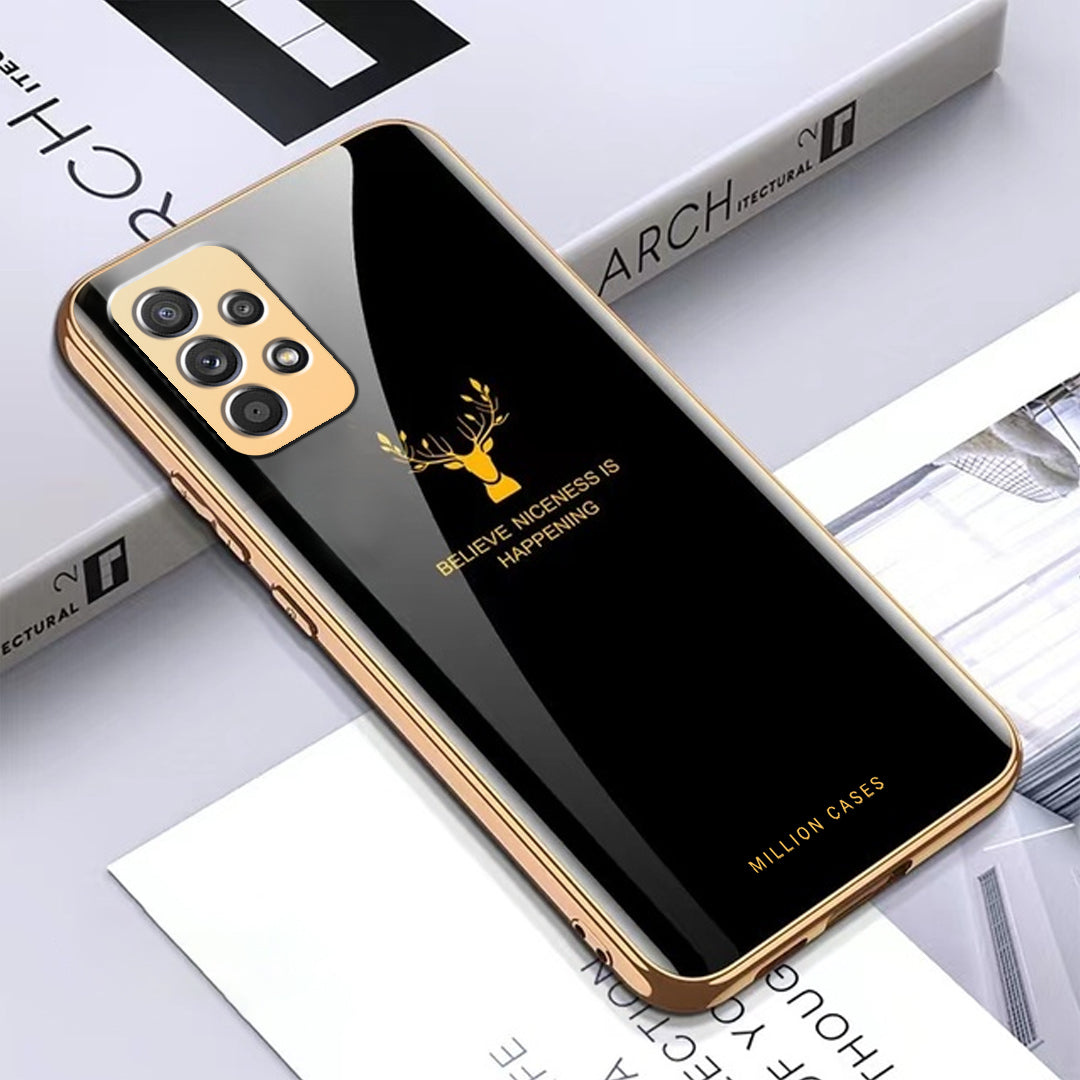 Galaxy A53 Electroplating Reindeer Pattern Glass Case