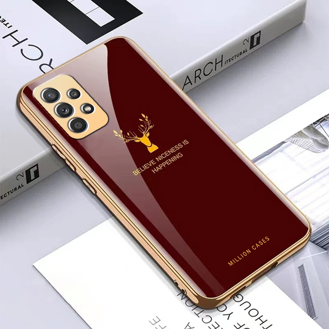 Galaxy A53 Electroplating Reindeer Pattern Glass Case