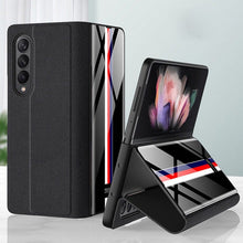 Load image into Gallery viewer, Galaxy Z Fold3 Luxury Colored Strap Glass Flip Case
