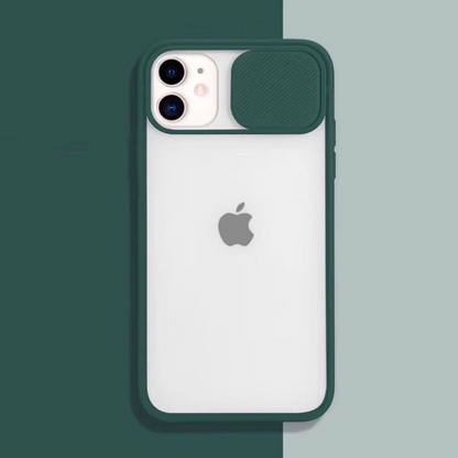 Camera Lens Slide Protection Matte Case - iPhone